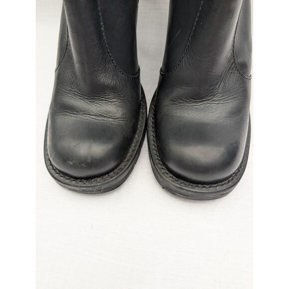 Steve Madden Womens Kinko Black Leather Mid Calf Boot 7.5 Witchy Heel Whimsigoth - Picture 4 of 9